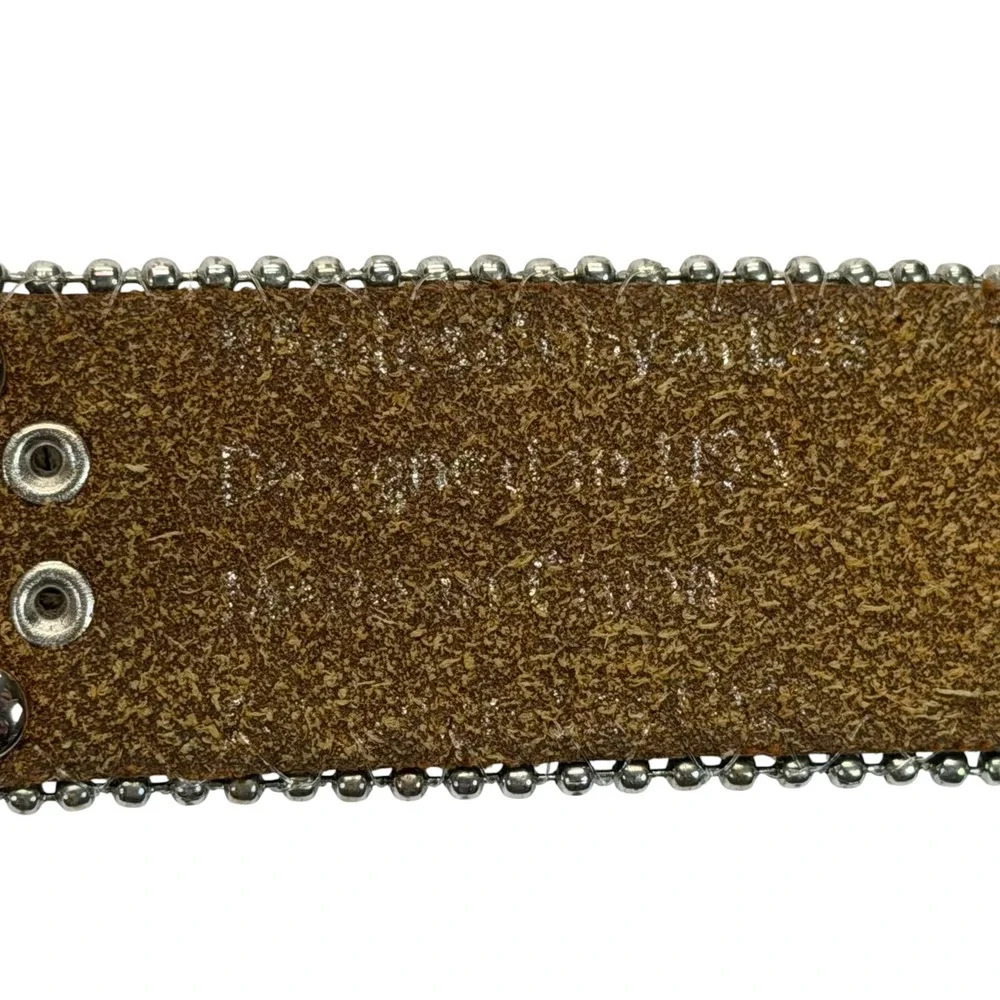 W.B.‎ Atlas Belt Womens 32 Black Leather Rhinestone Studded Western Cowgirl Y2K